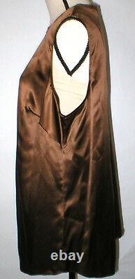Womens New Ralph Lauren NWT 14W 14 W Silk Suede Dark Chocolate Brown Blouse Key